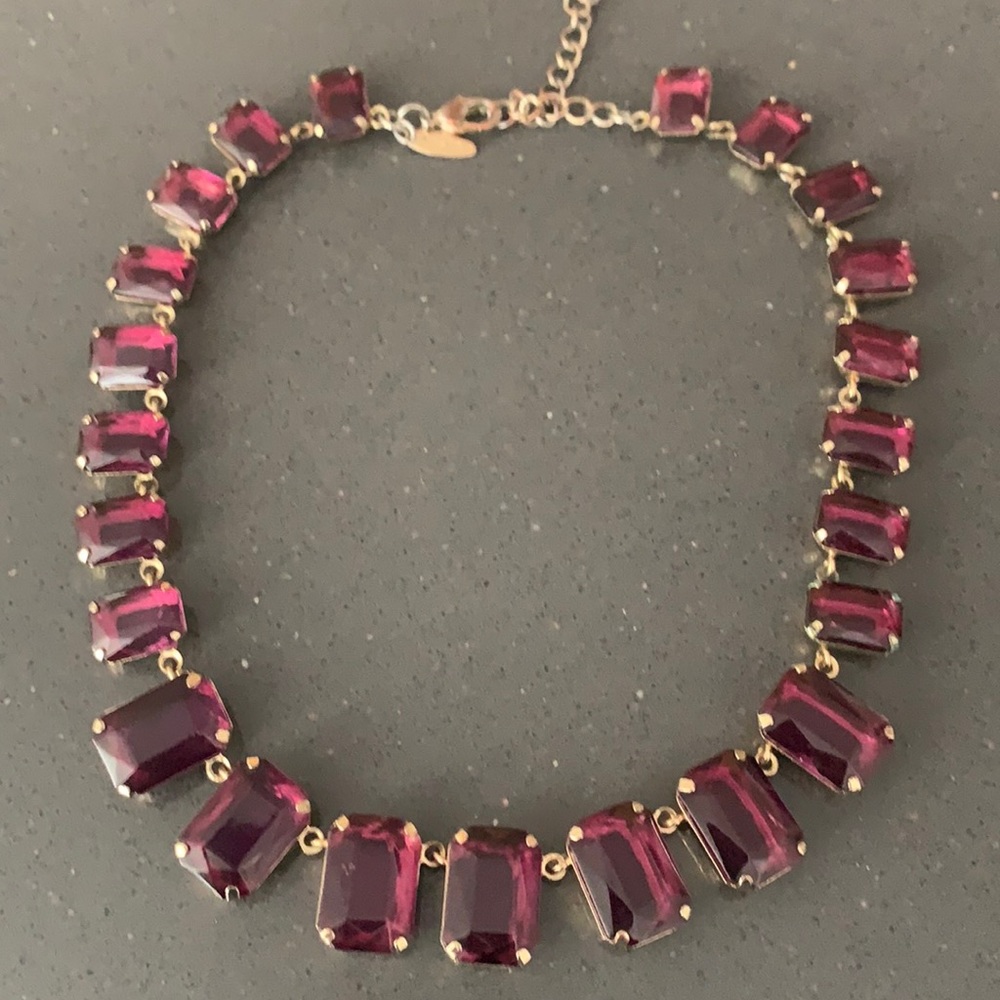 Tasha Maroon Crystal Collar Necklace